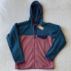 New w tags size L- Patagonia Kids' Fleece Hoodie - Blue and Pink